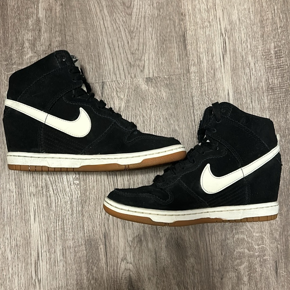 Nike Dunk Sky Hi, black suede, women’s size 7.5, wedge heel - Picture 5 of 9